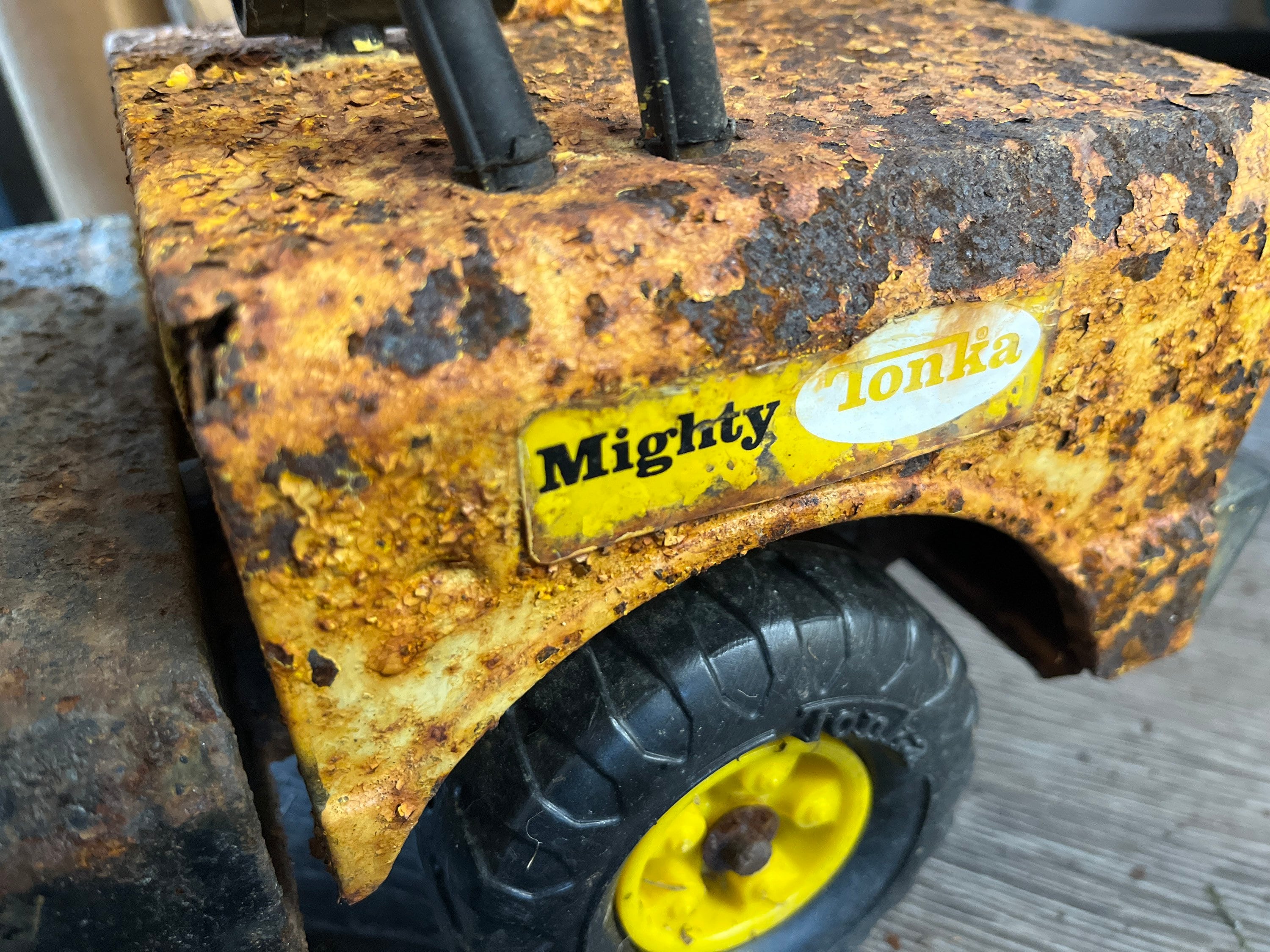 Vintage Mighty Tonka Clam Shell Crane 1969 Rustic Restoration
