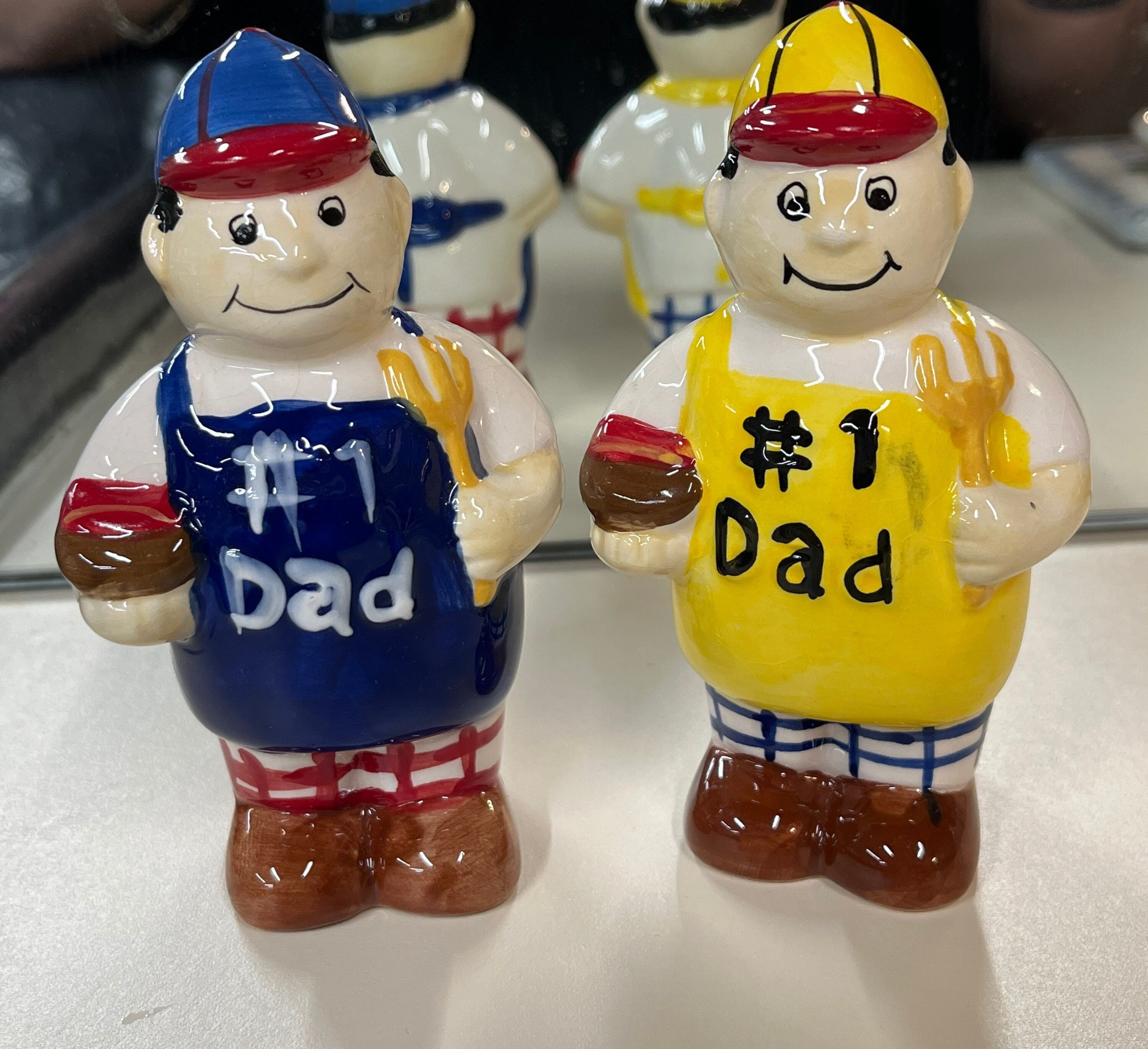 Vintage Dad #1 Salt and Pepper Shakers Father's Day Gift Birthday