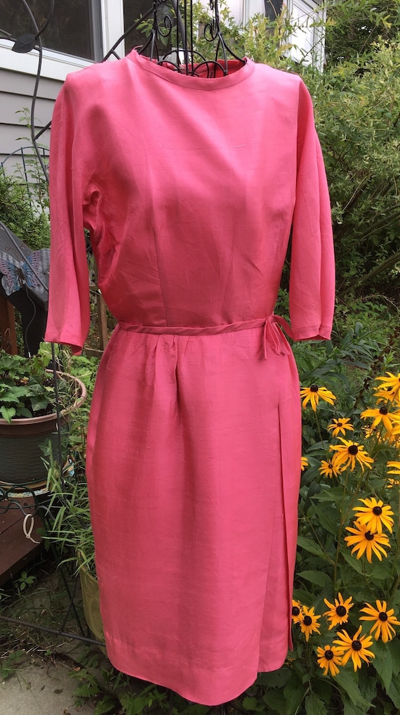 Vintage Pink Taffeta Cocktail Dress 1940/50