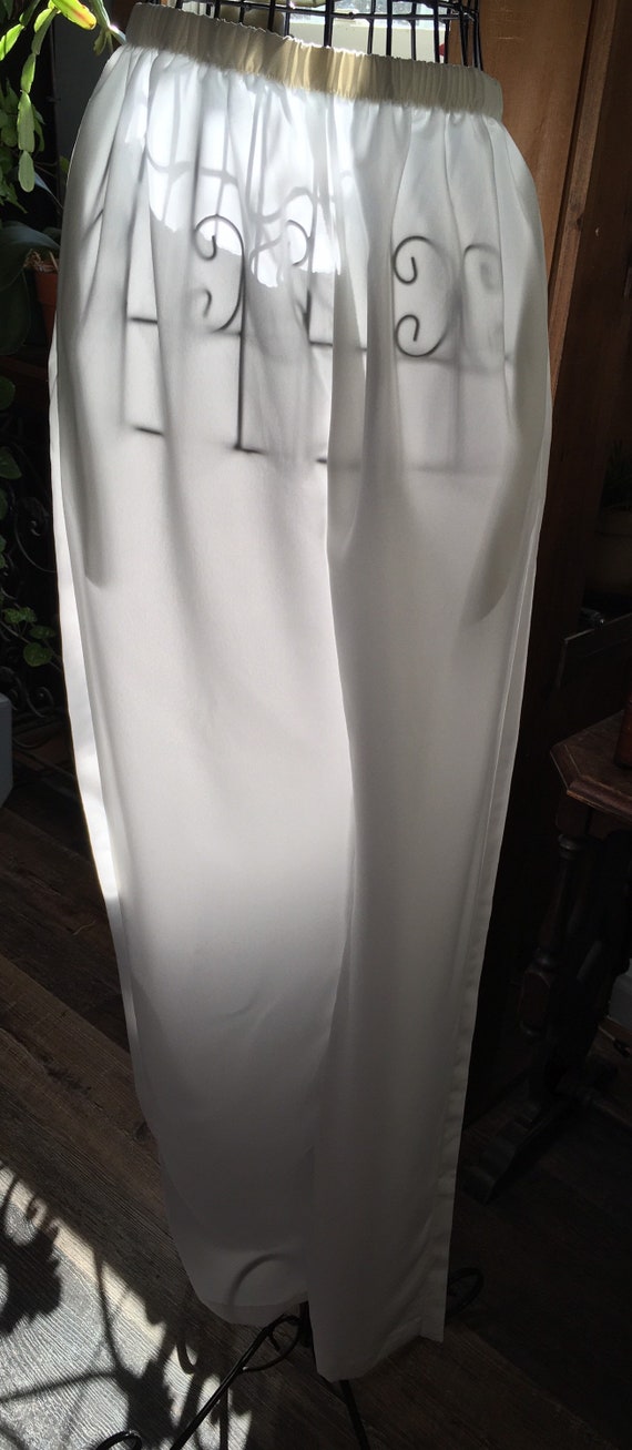 Vintage Silver Threads White Slacks, Small Size, … - image 4
