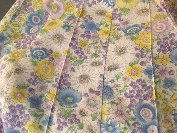 Vintage Floral Button Full Cotton Skirt purple,Bl… - image 9