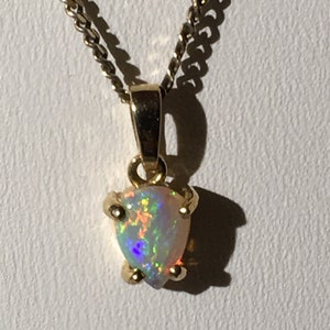 Ethiopian (Welo) Opal 18K Pendant and Gold Plated Sterling Chain