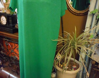 1940 Green short sleeve Rayon jersey Knee length summer dress