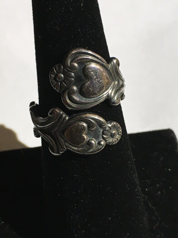 Vintage Avon Spoon Ring Size 7.5, Bypass Sterling 