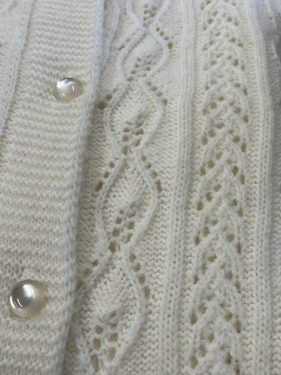 Vintage White Cardigan Sweater Rockabilly 1950’s … - image 8