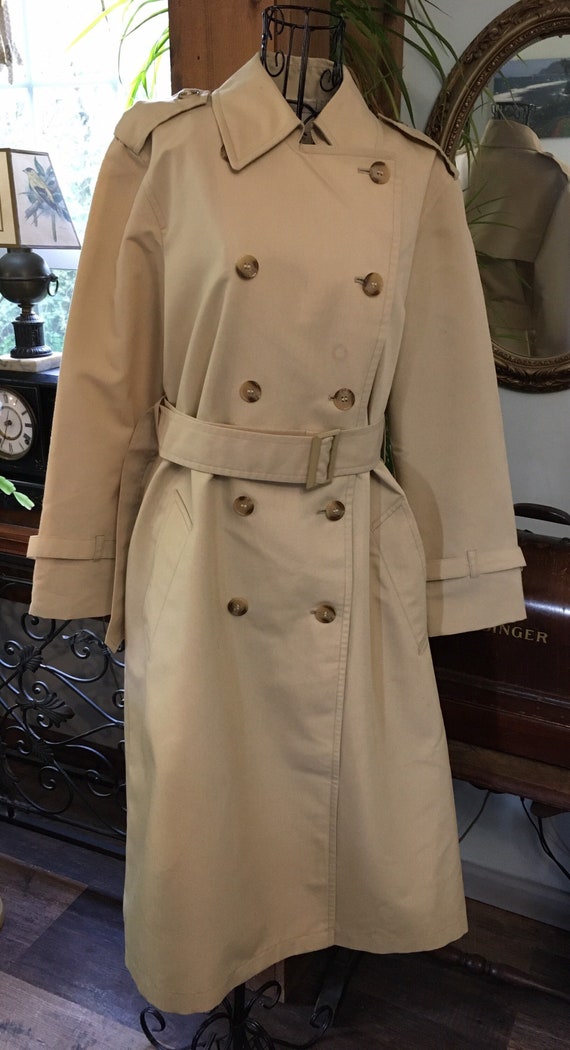 Vintage Beige Tan Overcoat Rain Jacket/Coat Size 8