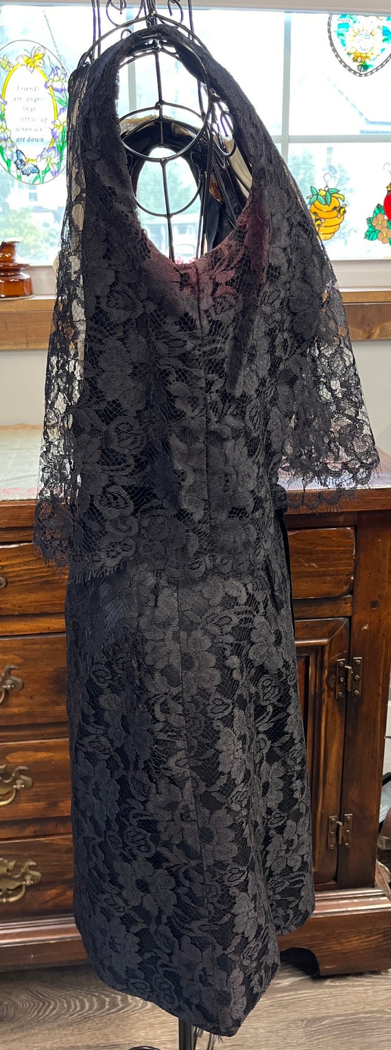 Vintage Black Cocktail Dress 1960/70’s. Formal, H… - image 6