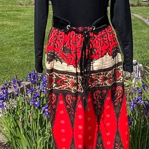 Vintage Women Red and Black Gown Long Dress Boho image 2