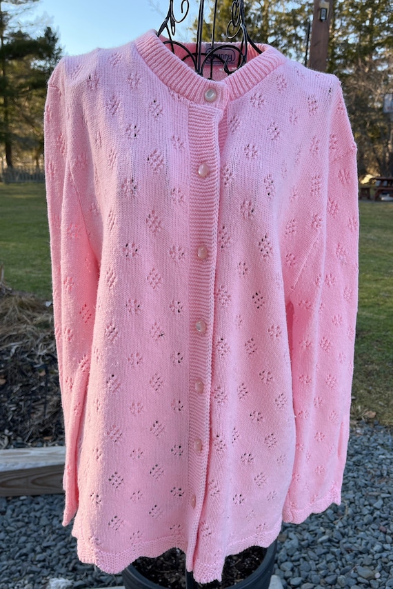 Vintage Pink “Brunny”Cardigan Pin Up Rockabilly Sw