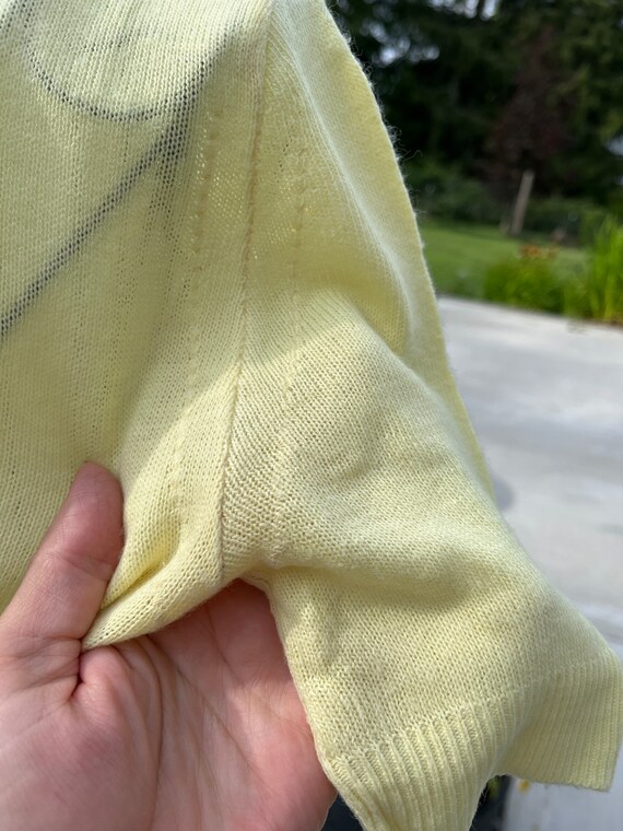 Vintage Yellow Pullover Sweater DuPont Orlon Acry… - image 7