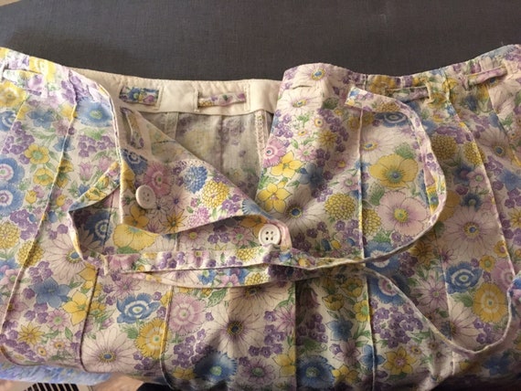 Vintage Floral Button Full Cotton Skirt purple,Bl… - image 8