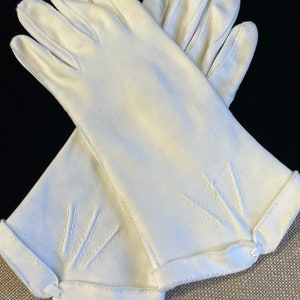 Vintage Off White Women Formal Dress Cotton Gloves 1950’s Off White Size 6.5 Costume