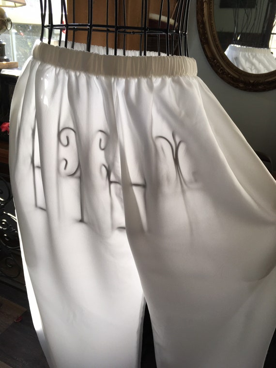 Vintage Silver Threads White Slacks, Small Size, … - image 3