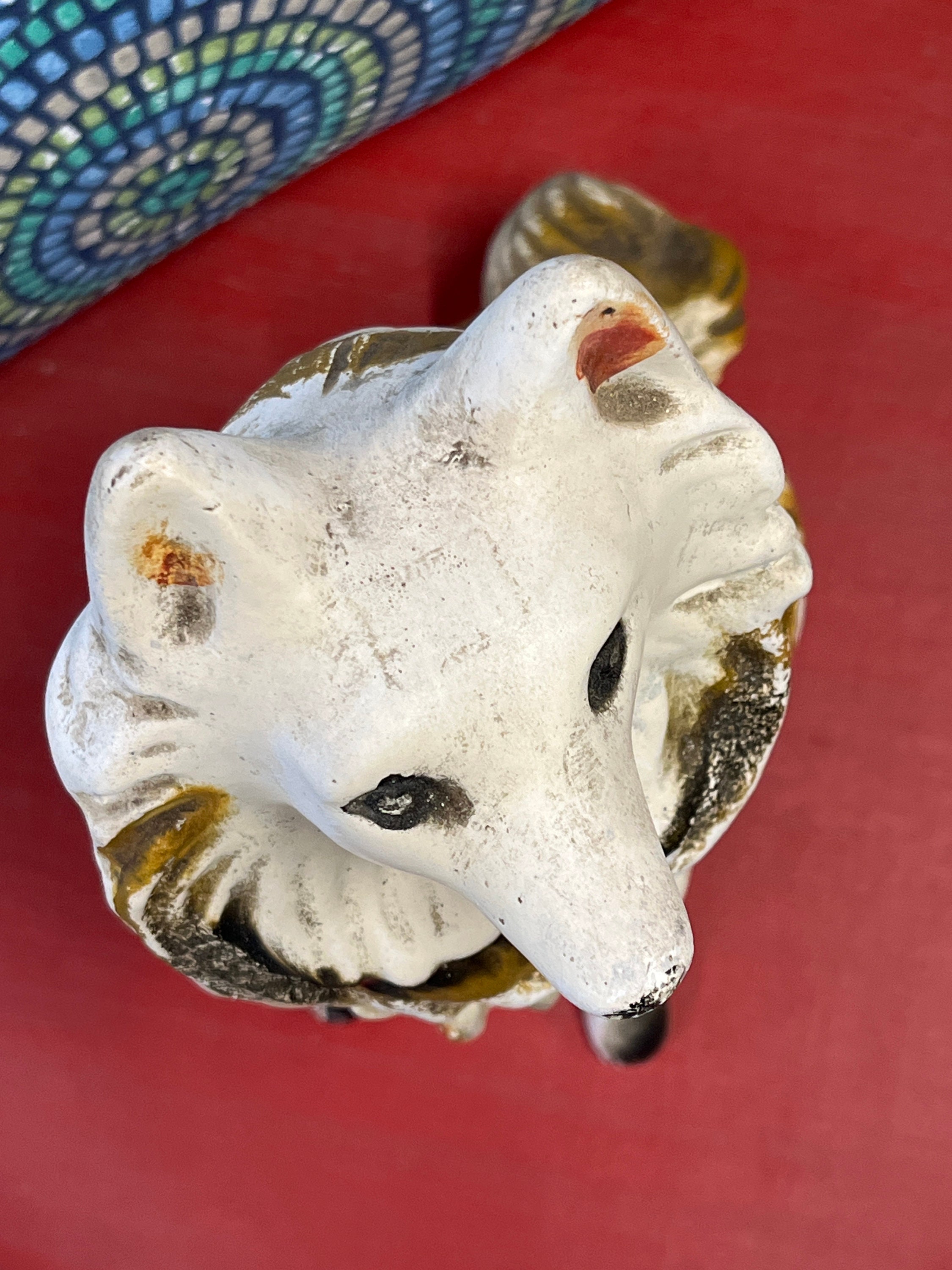 Vintage Chalk Ware Carnival Dog Sheltie/collie Figurine Circa1945