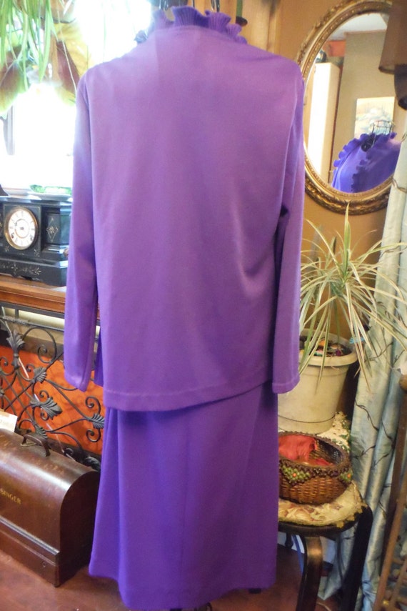 Vintage 1960's NPC Fashions Purple Two Piece Ruff… - image 3