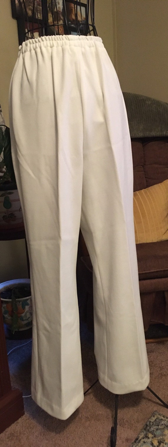 Vintage White Slacks Pants Polyester