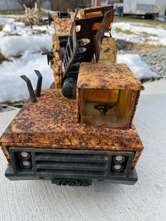 Vintage Mighty Tonka Clam Shell Crane 1969 Rustic Restoration