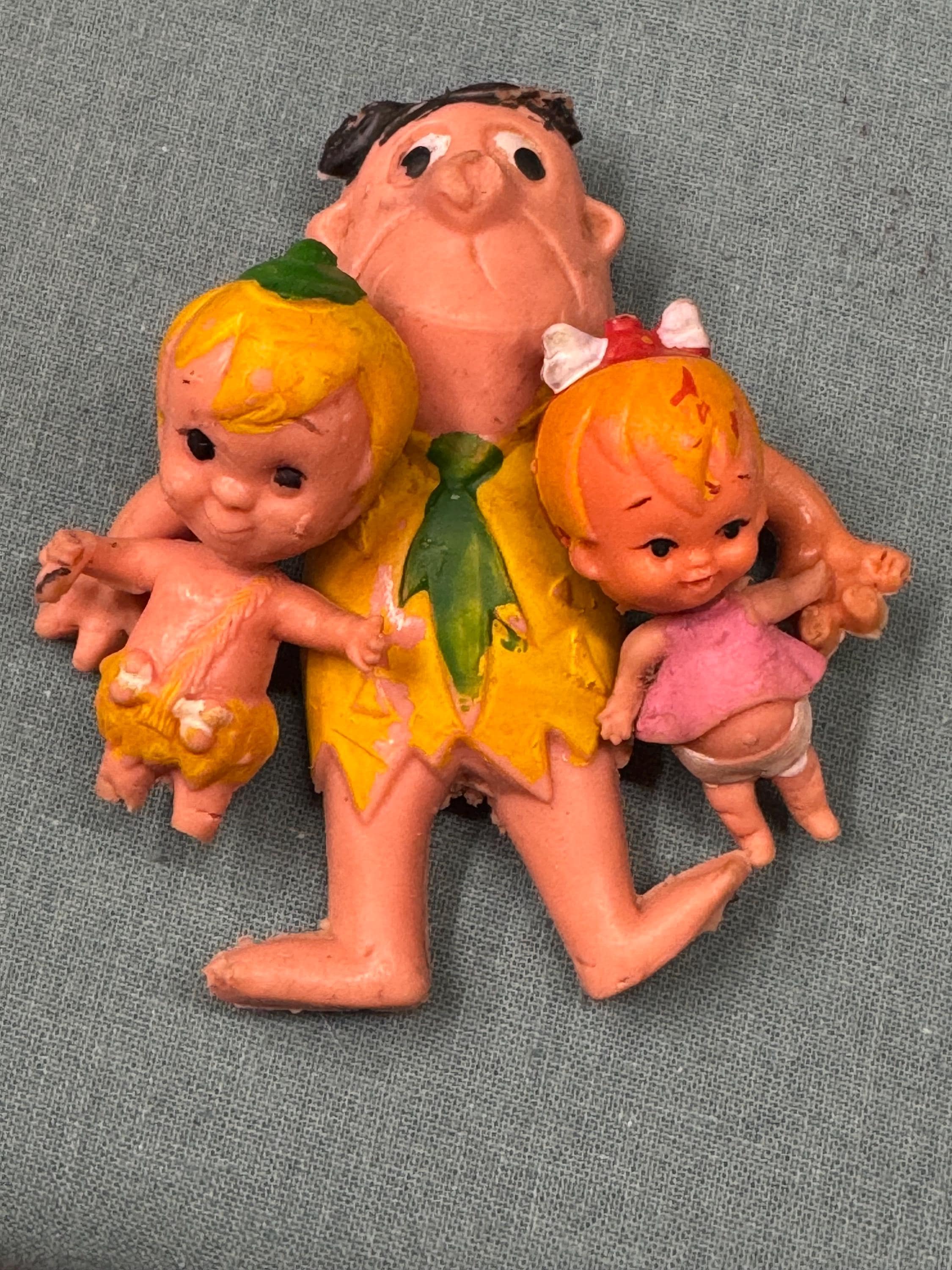Vintage 1960s Flintstones Rubber Characters Fred Pebbles Bambam