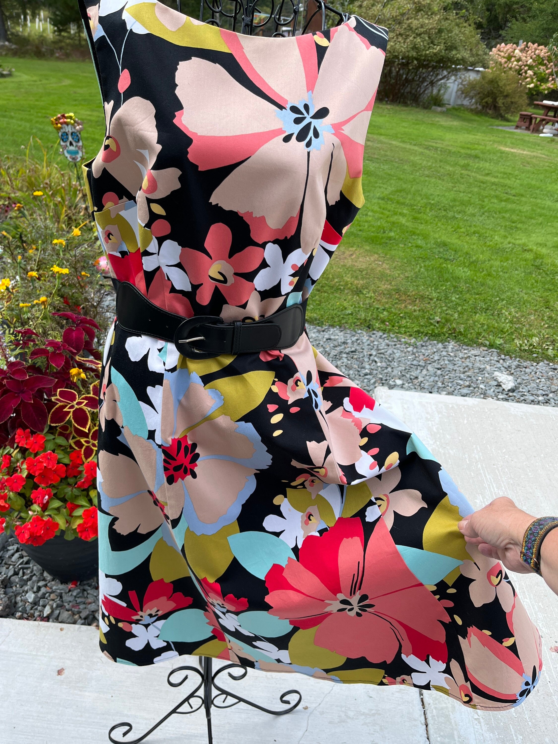 Vintage David Meister Floral Swing A line Dress Sleeveless Size 8 Etsy