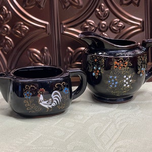 Vintage Redware Brown Moriage Japanese Creamer Choice of Two