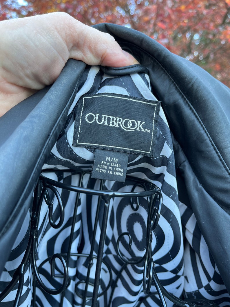 Outbrook Vintage Outbrook Jacket Black Vinyl Polyester 8/10 Med - Etsy