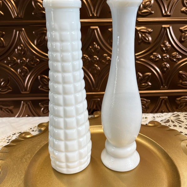 Vintage Milk Glass Vase Sold Separately Beehive or Corncob 9” Centerpiece Bridal Shower Wedding Farmhouse Mothers Day Florist Accessory