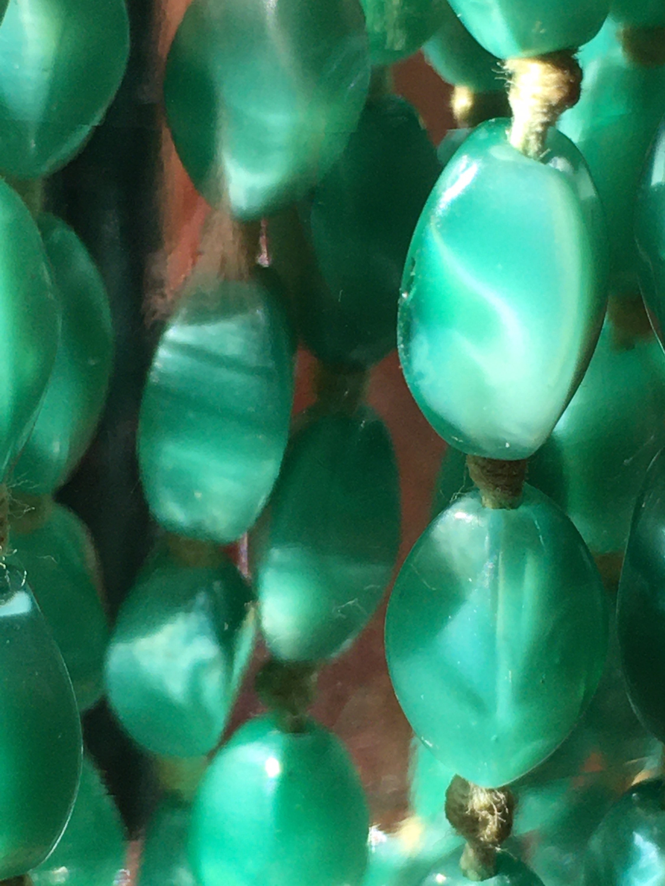 Sautoir Long Perles En Verre Lampwork - Œil Du Tigre Et Verre Tchèque, Tons Caramel/marron