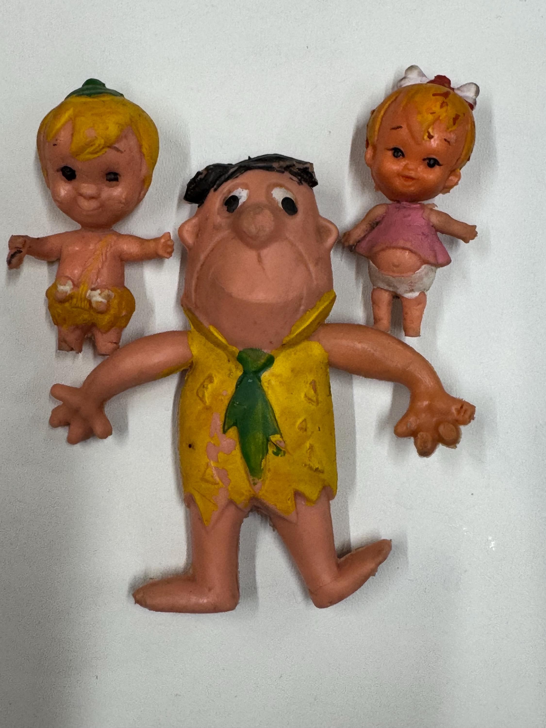 Vintage 1960s Flintstones Rubber Characters Fred Pebbles Bambam