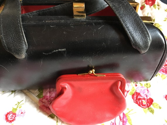 Black purse red interior new arrivals