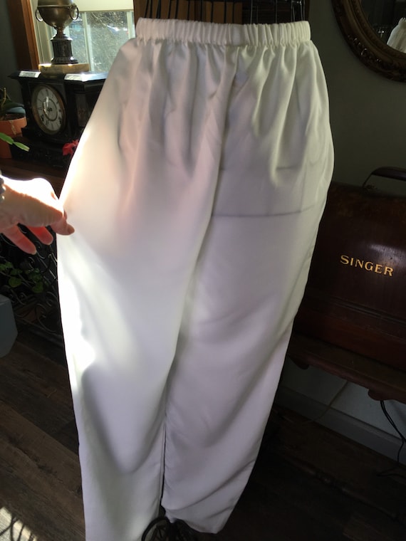 Vintage Silver Threads White Slacks, Small Size, … - image 2