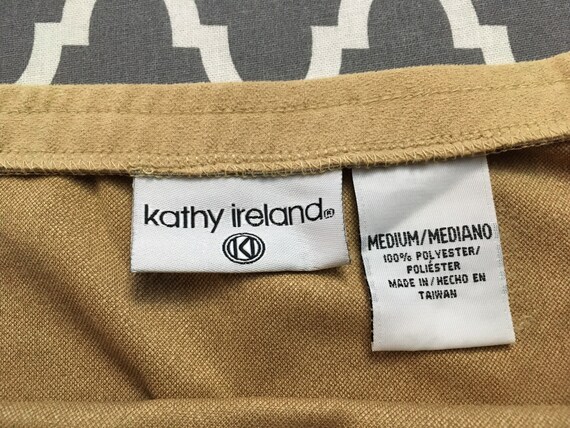 Vintage Kathy Ireland Tan Two Piece Skirt Set, Ta… - image 9