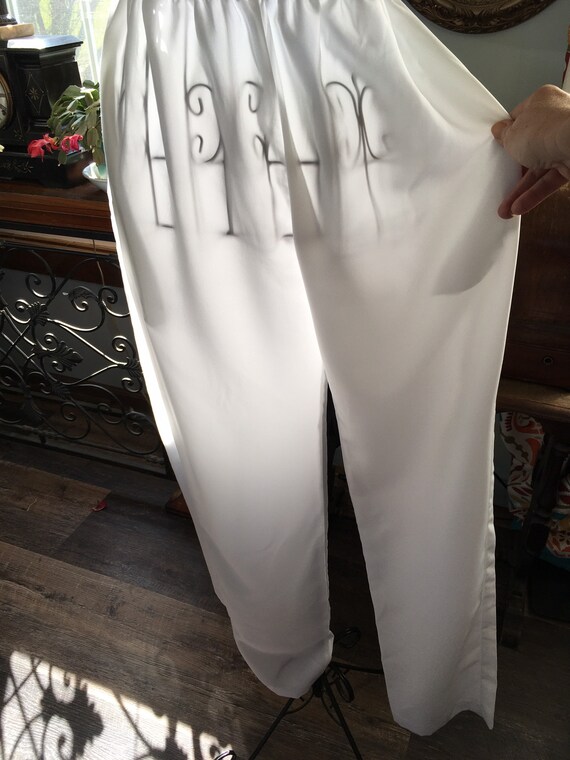 Vintage Silver Threads White Slacks, Small Size, … - image 1