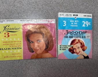 Vintage 1940/50 Hair Nets Lorraine Mirage or Jaconet Dark Brown or Neutral You Chose Bun Holder Wedding Hair Restaurant Nurse Healthcare