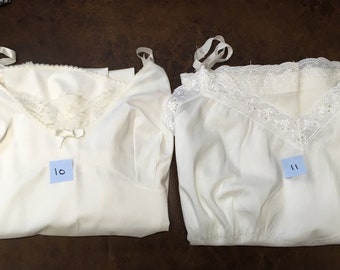 Vintage White Dress Slips, 36 Two Separate Slips, Lingerie, 1940's, Sold Separate