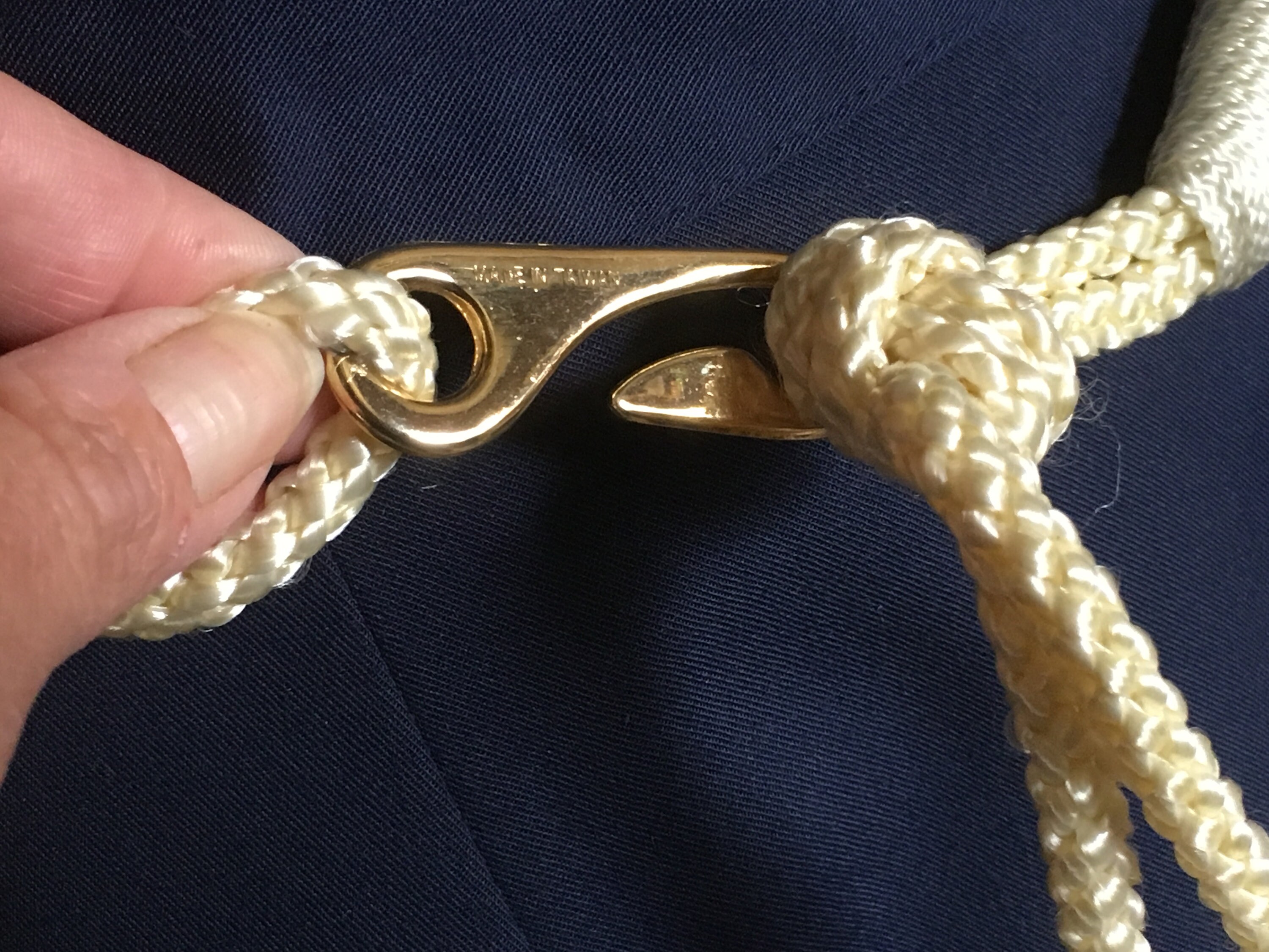 Vintage Elegant Ivory Hammered Gold Satin Braided Belt With Pearl Detail Large bianco-crystal-and-pearl-  main image 4