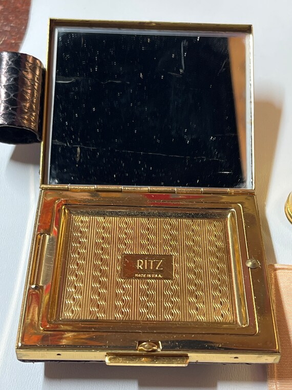 Vintage Ritz Compact and Refillable Lipstick Tube - image 3