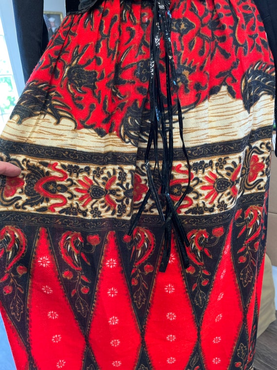Vintage Women Red and Black Gown Long Dress Boho - Etsy Polska