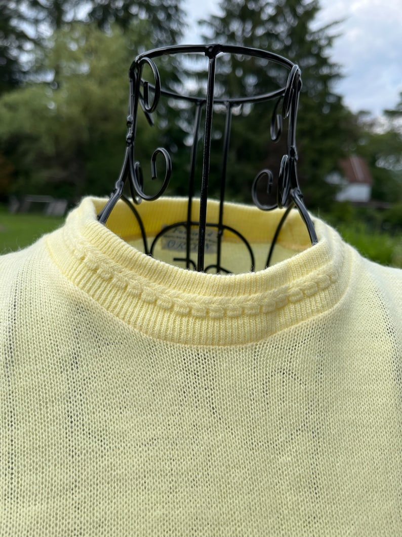 Vintage Yellow Pullover Sweater DuPont Orlon Acrylic 1950s sweater image 2