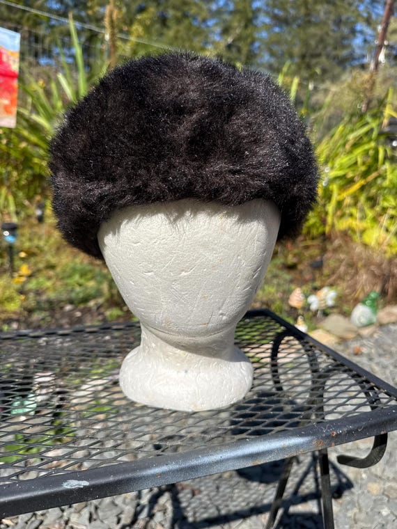 Vintage faux fur bucket hat Lady Faux Fur Bucket Cap Bush Hat Wide Brim Fluffy Winter  main image 3