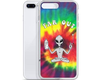 Far Out Alien Tie Dye iPhone Cases Tumblr Hipster Grunge Aesthetic Streetwear Pastel Psychedelic Trippy Urban Rad Acid Drugs