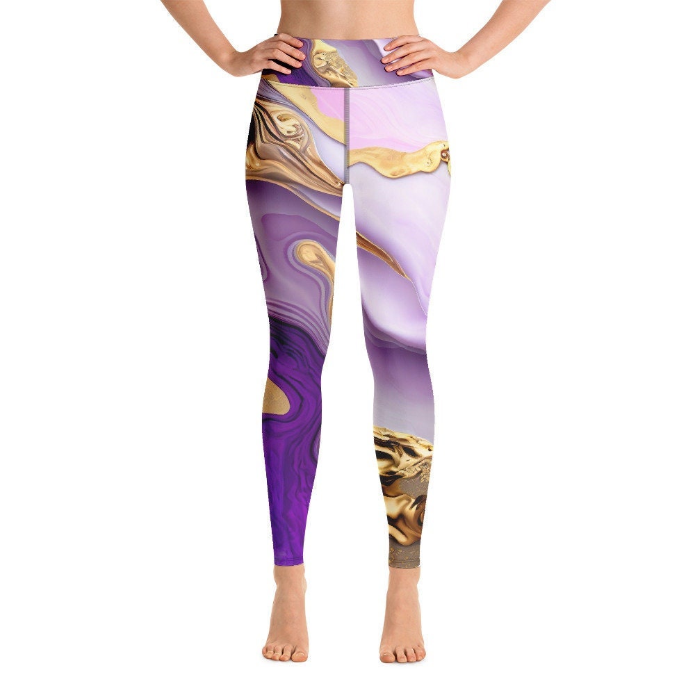Purple and gold leggings sales