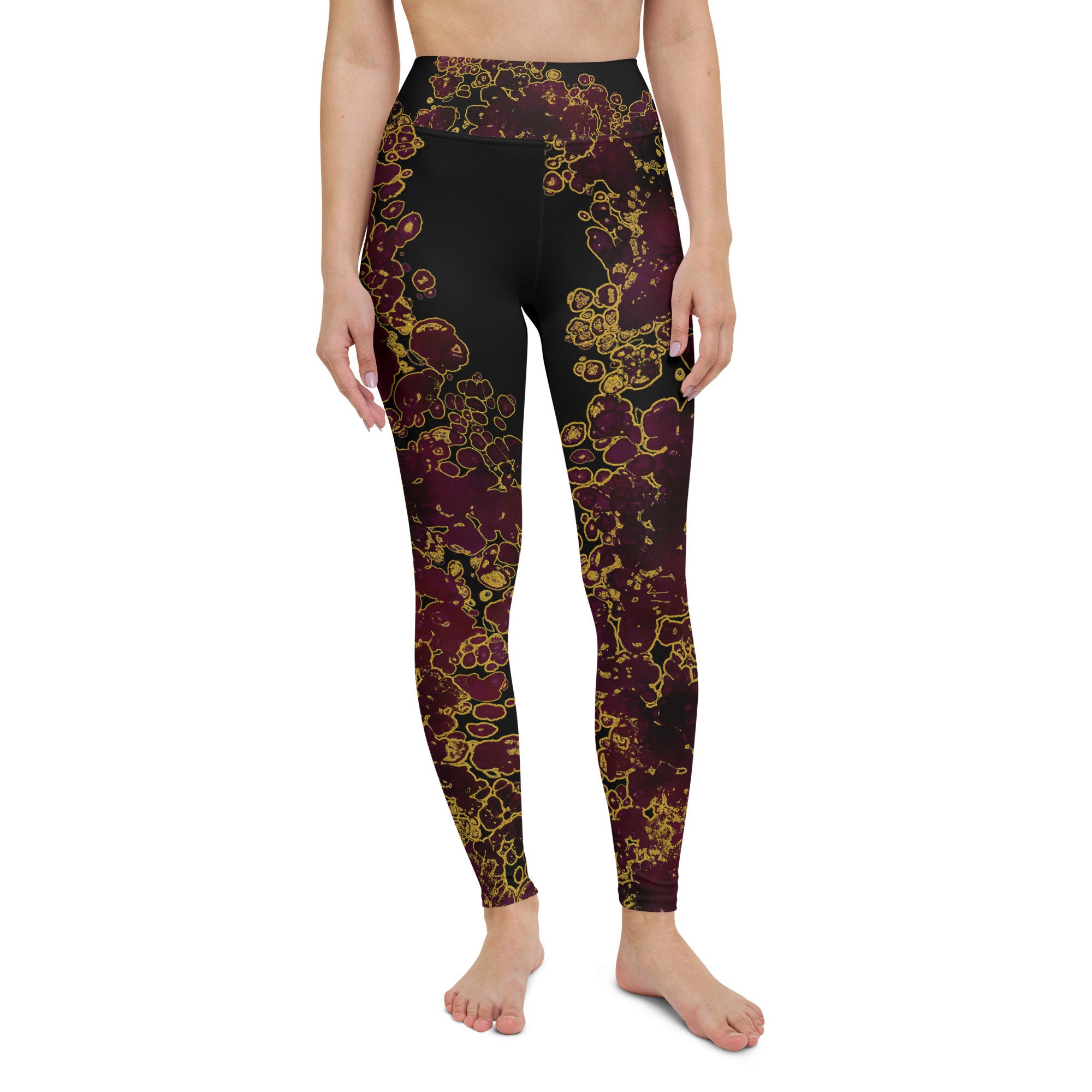 High Rise Floral Tights Solid Casual Yoga Leggings for Women High Waist Wet  Look Skimpy Blacklight Ladies Yoga Pants Gold : : Clothing, Shoes  & Accessories