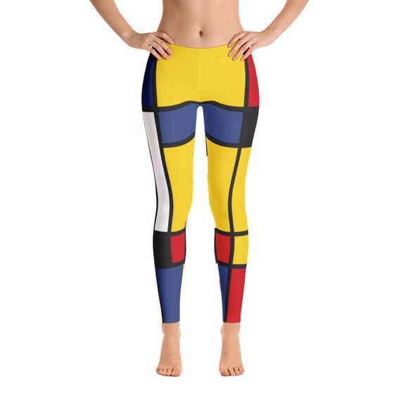 Leggings mondrian leggings di yoga geometrici colorati | Etsy Italia