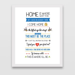 Talking Heads This Must Be the Place Lyric Print