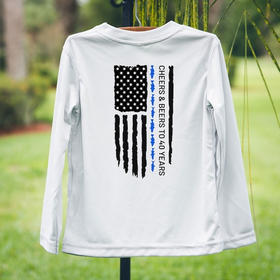 Police Thin Blue Line Fishing Shirt Sun Shirt UPF Performance Rash