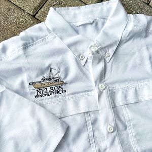 Custom Embroidered Boat shirts UPF 40+ Polo boat shirts Performance Short Sleeve Fishing Shirt boat staff shirts  boat charter shirts