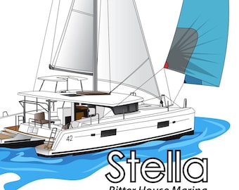 Custom Boat Vector Art, Personalized Yacht Illustration (Digital Service)