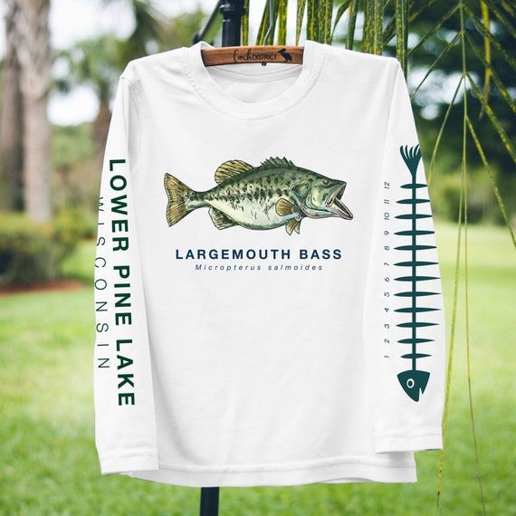 Personalized Lake Shirt Largemouth Bass Fishing Shirt Sun Shirt UPF  Performance Custom Lake Lakehouse Shirt Happy Camper Camping Trip Shirt -   Canada