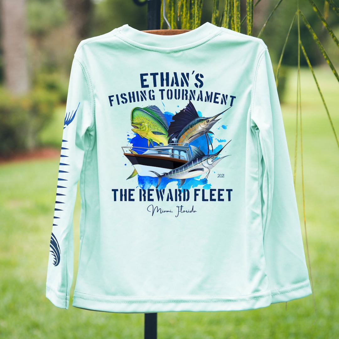 Fully Customizable Birthday Fishing Charter Shirt Sun Shirt UPF
