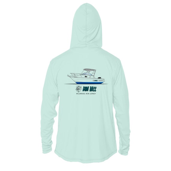 Custom Boat Hooded Shirt Boat Drawing Hoodie Boat Crew Shirts Custom Fishing  Charter Shirts UPF Shirts Custom SPF Hoodie Sun Protection 